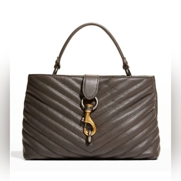 LIKE NEW Rebecca Minkoff Edie Top Handle Satchel in Graphite - Picture 2 of 11